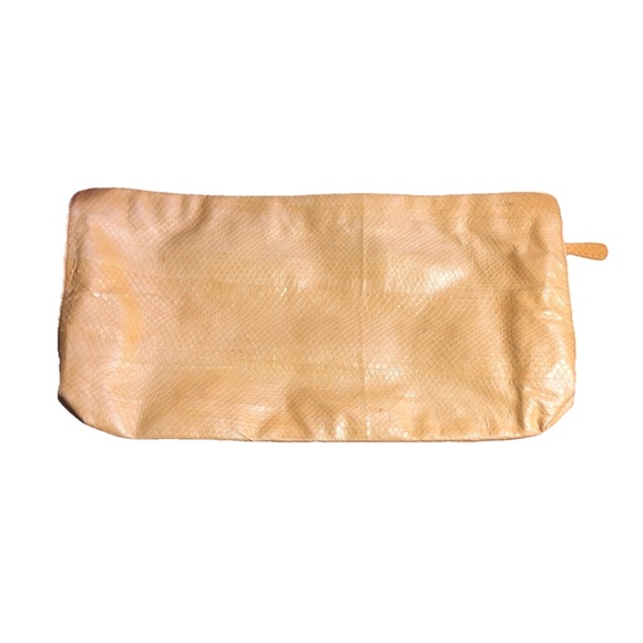 Beirn Handbags - Beirn Real Snakeskin Yellow Clutch Pouch Near-Vintage